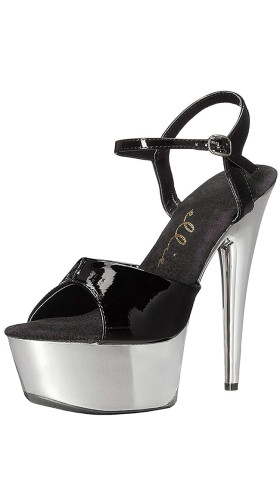 Pointed Chrome Stiletto Sandals