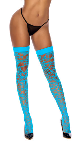 Distressed Net Thigh High