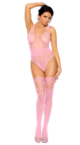 Pink Floral lace Teddy