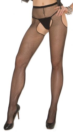 Plus Size Fishnet Suspender Pantyhose