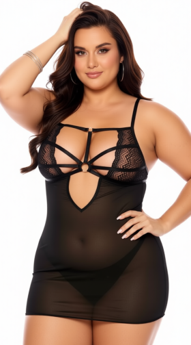 Plus Size Trapped in Lust Chemise Set