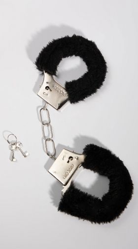 Furry Black Handcuffs