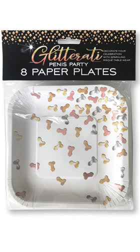 Glitterati Penis Party Plates