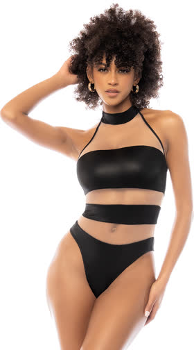Striped in Nude Bodysuit
