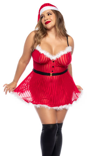 Plus Size Naughty Mrs. Claus Lingerie Costume