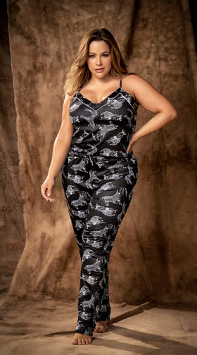 Plus Size Cozy Zebra Pajama Onesie