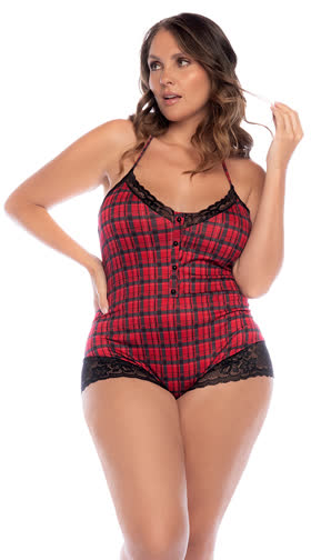 Queen Plaid Sleep Romper