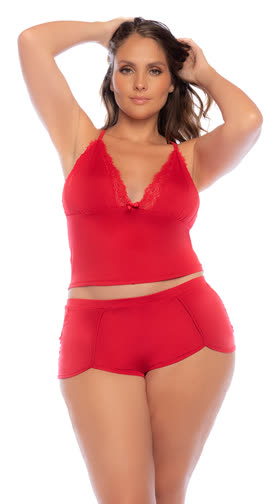 Queen Red Two Piece Pajama Set