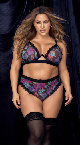 Plus Size Enchanted Garden Bra Set