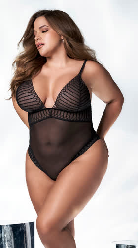 Plus Size Geometric Lover Teddy