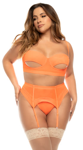 Plus Size Neon Under-Cut Bra Set
