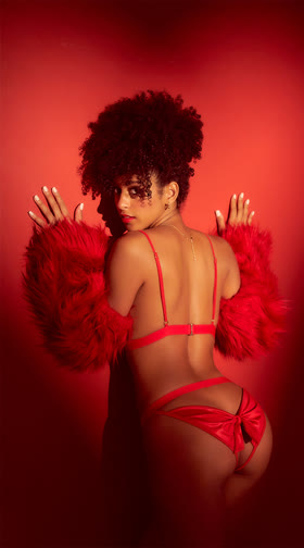 Open Cup Bow Bra Set