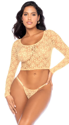 Romantic Lace Crop Top Set
