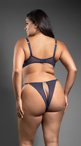 Queen Size Metallic Cage Bra & Panty Set