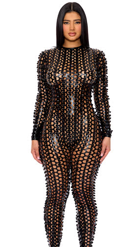 Lasercut Holes Jumpsuit Costume