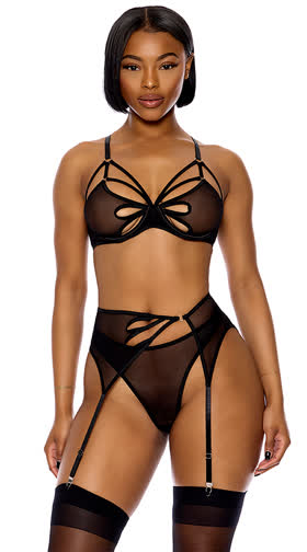 Feeling Butterflies Mesh Bra Set