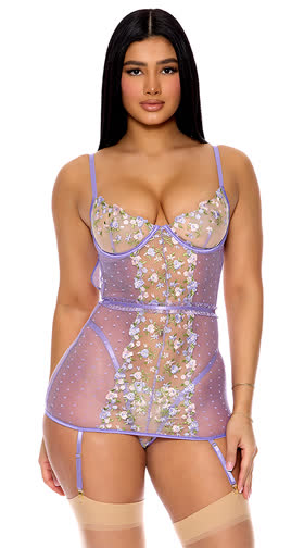 Bloom For You Embroidered Chemise Set