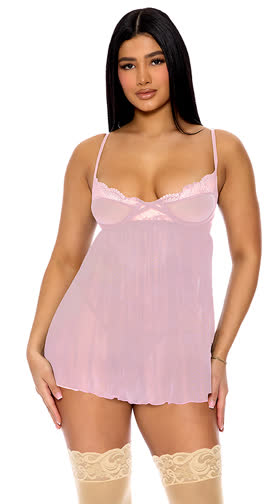 All The Frills Lace and Ruffles Babydoll Set