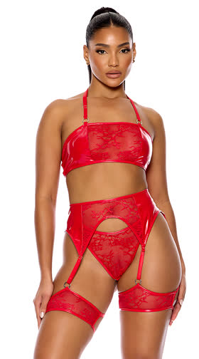 Perfect Pair Lace Bra and Garter Set
