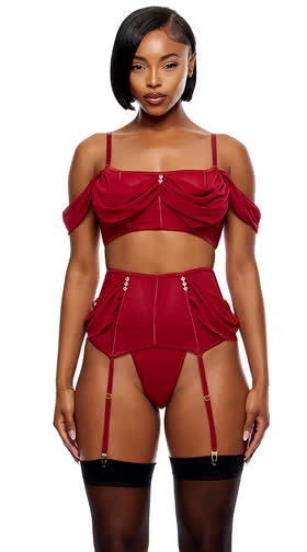 Princess Treatment Draped Bra & Garter Skirt Set