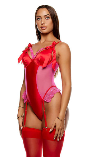 No Strings Attached Satin Teddy Set