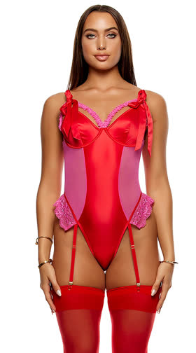 No Strings Attached Satin Teddy Set