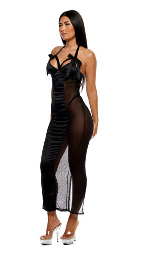 No Strings Attached Satin Nightgown Set