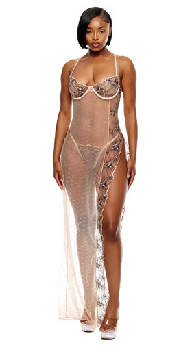 Just Peachy Embroidered Nightgown