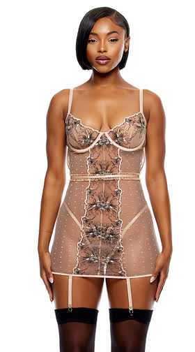 Just Peachy Embroidered Chemise