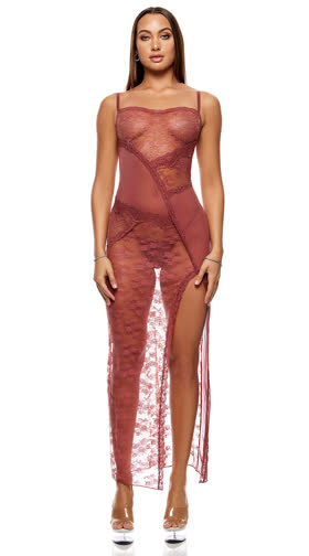 Patch Of Petals Lace Nightgown Lingerie Set