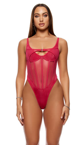 Layers To This Mesh And Knit Teddy