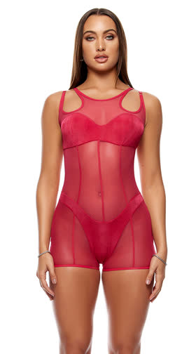 Layers To This Mesh And Knit Romper