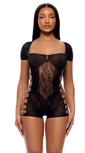 Cross Your Mind Romper Bodystocking