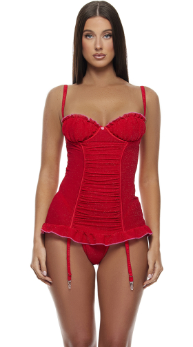 Shimmer Nights Ruched Chemise Set