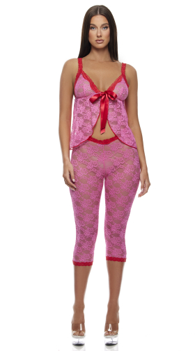 Lounge Affair Babydoll Cami and Capris Lingerie Set