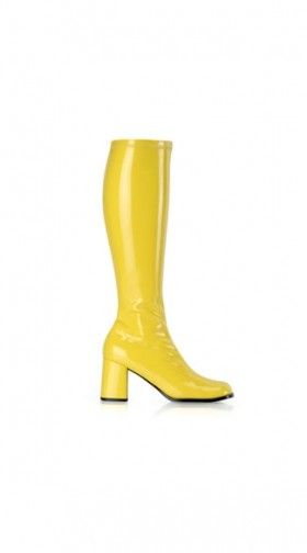 Yellow Stretch Go Go Boot