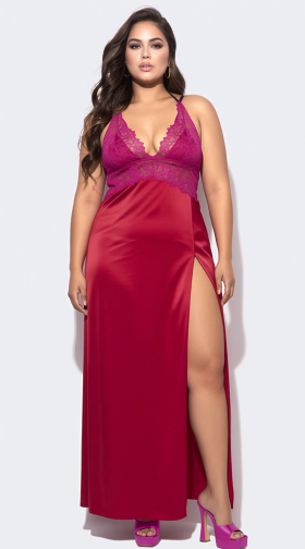 Plus Size Jocelyn Long High Slit Gown