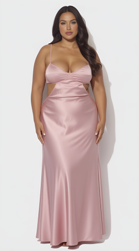 Plus Size Satin Lingerie Gown