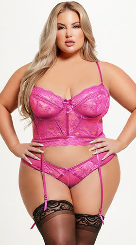 Plus Size Harlow Lace Bustier Set