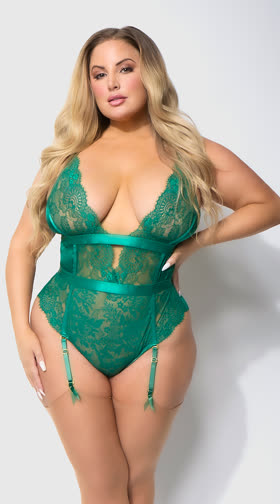 Plus Size Helena Open Back Teddy