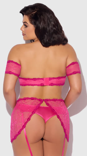 Plus Size Yvone Bra & Skirted Garter Panty Set