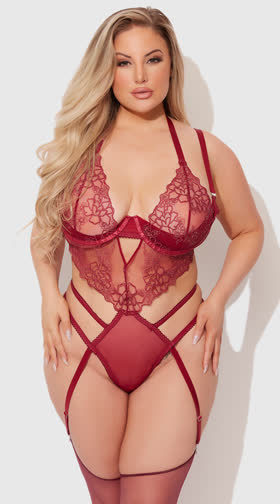 Plus Size Eden Embroidered Teddy