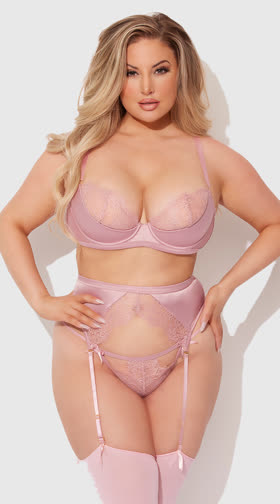 Plus Size Blair Bra and Garter Set