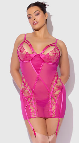 Plus Size Nova Black Light Chemise Set