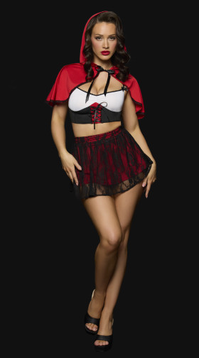Plus Size Lil Red Lingerie Costume Set