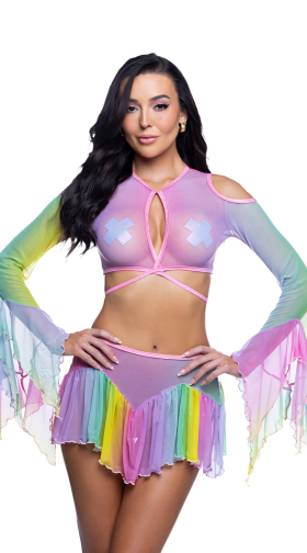 Flow Top And Skirt Set
