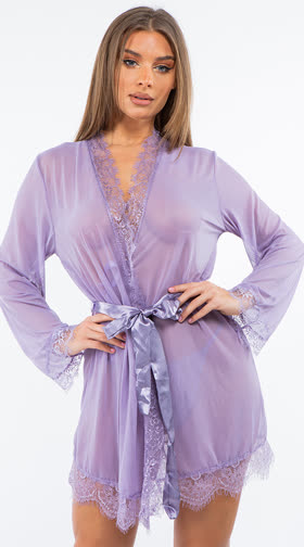 Lace Trim Robe