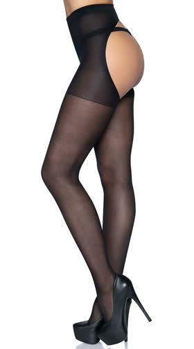 Open Back Crotchless Pantyhose