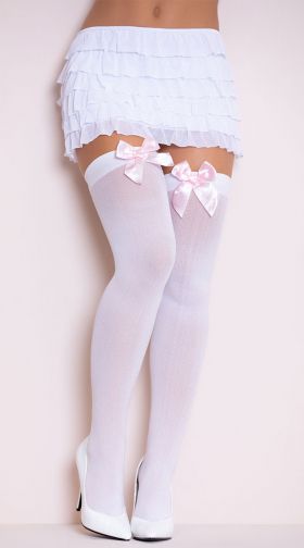 White W/ Light Pink Bows