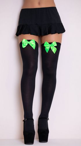 Black W/ Neon Green Bows